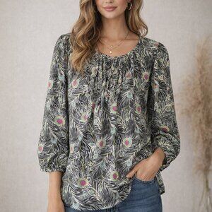Liberty of London for Target Peacock Feather Print Blouse Sz S